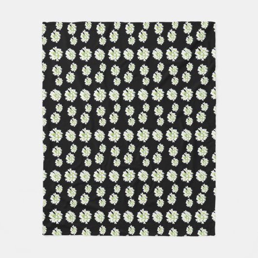 White Flowers Pattern Cust. Fleece Blanket (Voorkant)
