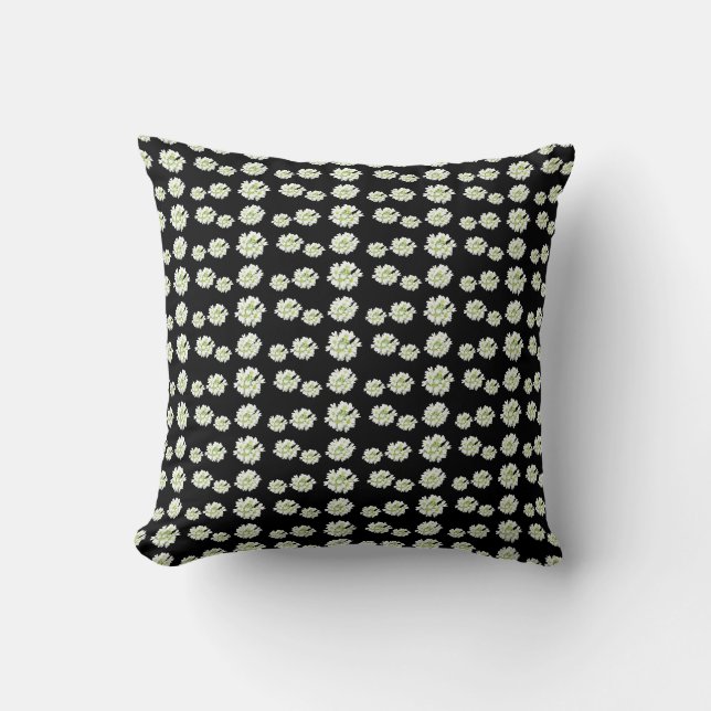 White Flowers Pattern Cust. Sierkussen (Voorkant)