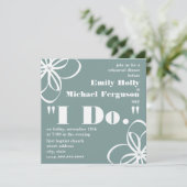 White Flowers Rehearings Dinner Invitation Kaart (Staand voorkant)