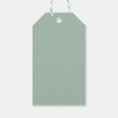 White Flowers Sage Green Chinoiserie Cloud Pattern Cadeaulabel (Achterkant)