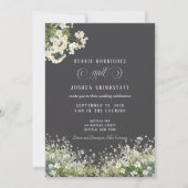 White Flowers Spring Wedding Invitation  (Devant)