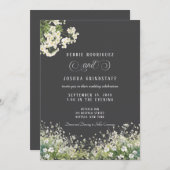 White Flowers Spring Wedding Invitation  (Devant / Derrière)