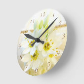 White Flowers Wall klok (Hoek)