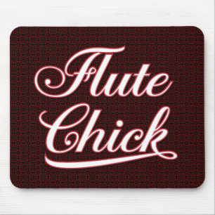 White Fluit Chick Script Muismat