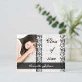 White Formal Damask Kaart (Staand voorkant)