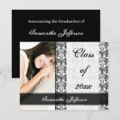 White Formal Damask Kaart (Voorkant / Achterkant)