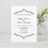 White Formal Wedding Invitation Kaart (Staand voorkant)