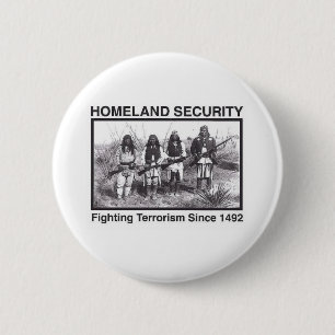 White foto Indian Homeland Security Ronde Button 5,7 Cm
