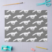 White Fox Silhouettes Patroon Tissuepapier (Craft)
