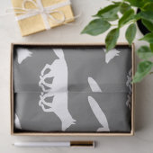 White Fox Silhouettes Patroon Tissuepapier (Geschenk)