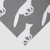 White Fox Silhouettes Patroon Tissuepapier (Detail)