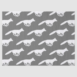 White Fox Silhouettes Patroon Tissuepapier