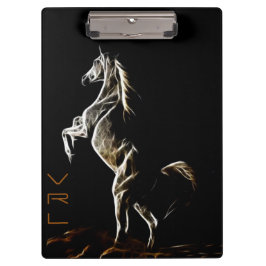 White Fractal Horse Clipboard Klembord