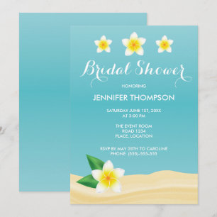 White Frangipani Tropical Beach Vrijgezellenfeest Kaart