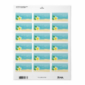 White Frangipani Tropical Beach Wedding Etiket (Full Sheet)