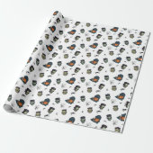 🤍 White Frankenstein Halloween Wrap 💀🎁 Cadeaupapier (Uitgerold)
