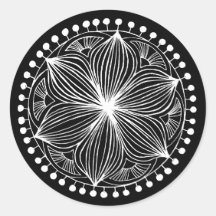 White Frankie Mandala Sticker