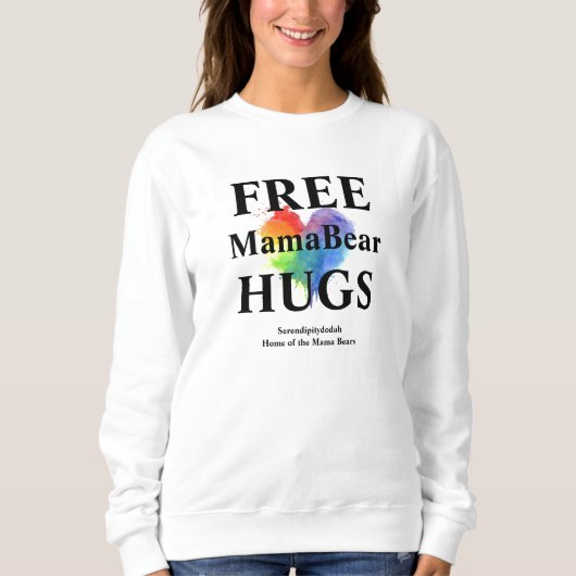 White Free Hugs Sweatshirt - pas de capot (Devant)