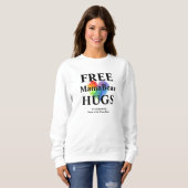 White Free Hugs Sweatshirt - pas de capot (Devant entier)