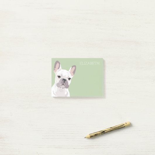 White French Bulldog | Cute Frenchie Post-it® Notes (Op bureau)