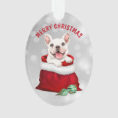 White French Bulldog Gift Surprise Ornament (voorkant)
