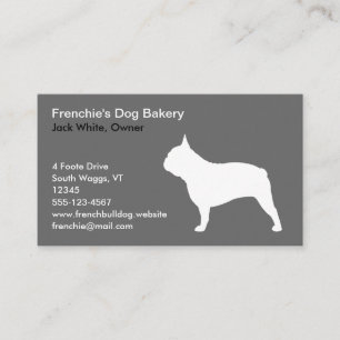 White French Bulldog Silhouette   Frenchie Dog Visitekaartje