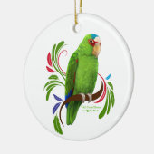 White Fronted Amazon Keramisch Ornament (Links)