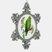 White Fronted Amazon Tin Sneeuwvlok Ornament (Links)
