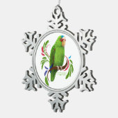White Fronted Amazon Tin Sneeuwvlok Ornament (Rechts)