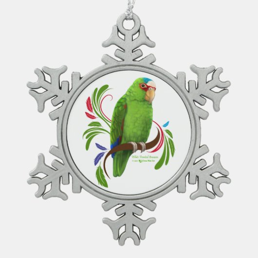 White Fronted Amazon Tin Sneeuwvlok Ornament (Voorkant)