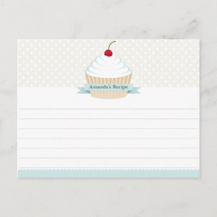 White Frosted Cupcake Recipcards Briefkaart