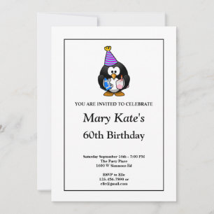 White Funny 60th Birthday Party Invitation