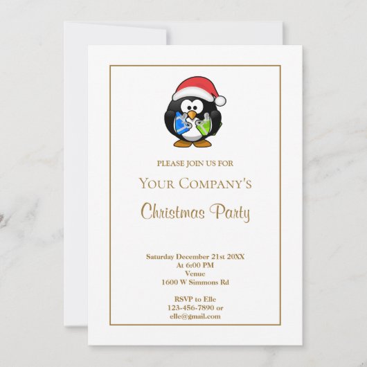 White Funny Christmas Party Invitation (Devant)