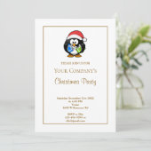 White Funny Christmas Party Invitation (Debout devant)