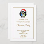 White Funny Christmas Party Invitation (Devant / Derrière)