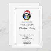 White Funny Christmas Party Invitation (Devant / Derrière)
