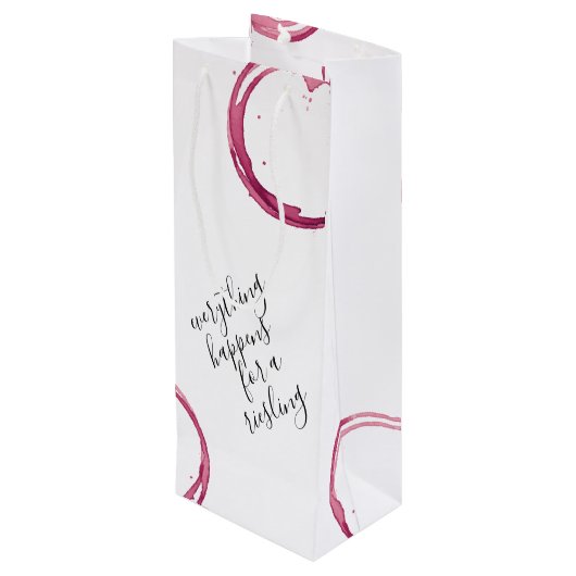 White Funny Wine Pun Wine Gift Bag Wijn Cadeautas (Achterkant Gekanteld)