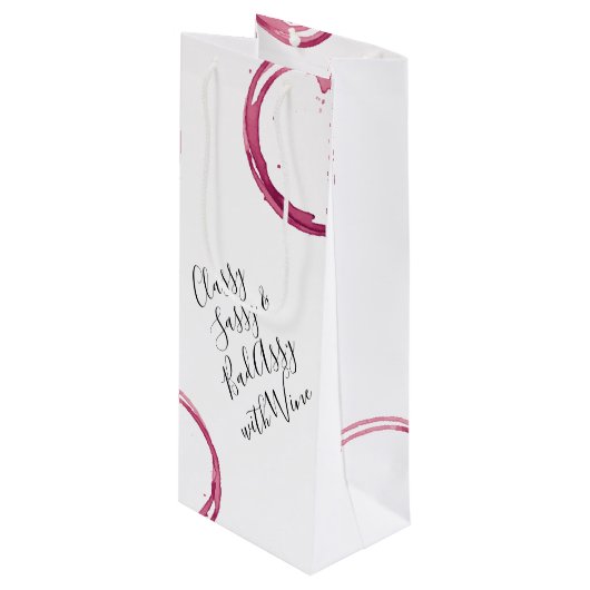 White Funny Wine Puns Vins Sacs Cadeau (Devant Angle)