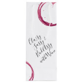 White Funny Wine Puns Wijnzakken Gift Wijn Cadeautas (Achterkant)