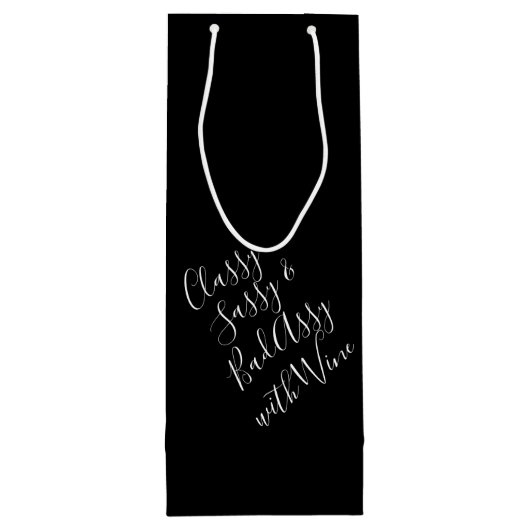 White Funny Wine Puns Wine Gift Bag Wijn Cadeautas (Achterkant)