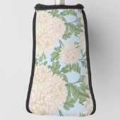 White Garden Mum Flower Pattern Golfheadcover (Draai 90)