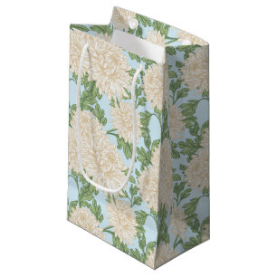 White Garden Mum Flower Pattern Klein Cadeauzakje