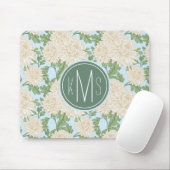 White Garden Mum Flower Pattern Muismat (Met muis)