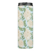 White Garden Mum Flower Pattern Thermosbeker (Achterkant)
