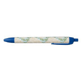 White Garden Mum Flower Pattern Zwarte Inkt Pen (Bodem)