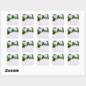 White Gardenia Flowers Vierkante Sticker (Vel)