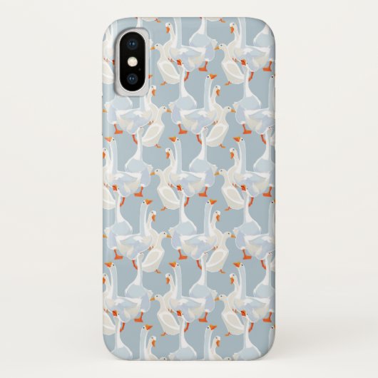 White Geese Pattern Case-Mate iPhone Case (Achterkant)
