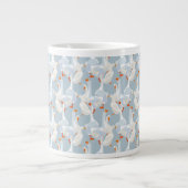 White Geese Pattern Extra Grote Beker (Voorkant)