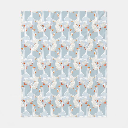 White Geese Pattern Fleece Deken (Voorkant)