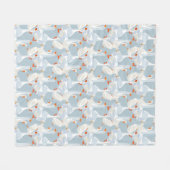 White Geese Pattern Fleece Deken (Voorkant (Horizontaal))